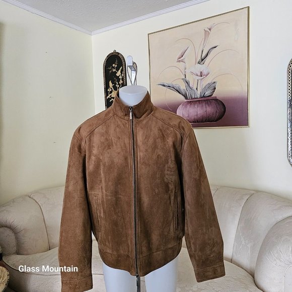 SOLD - Emporio Collection Vintage Men's XL Lined Suede Jacket with Zip Closure - Picture 2 of 14